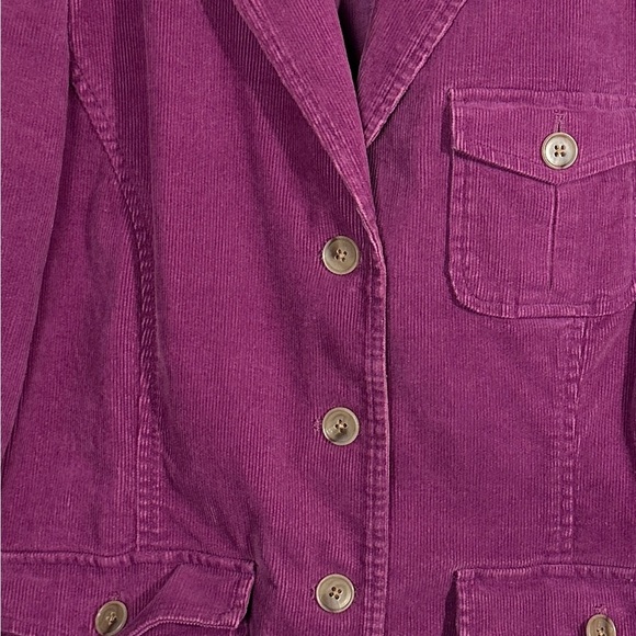 Lands End pink corduroy jacket, sz. 12, button front, layer, fall, classic - Picture 2 of 10